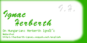 ignac herberth business card